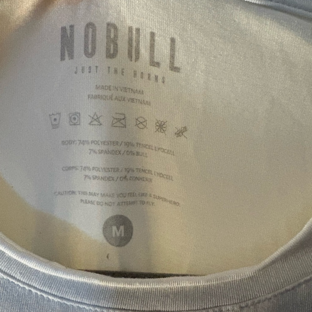 NOBULL Cream Logo White Men's Tee - Picture 2 of 3